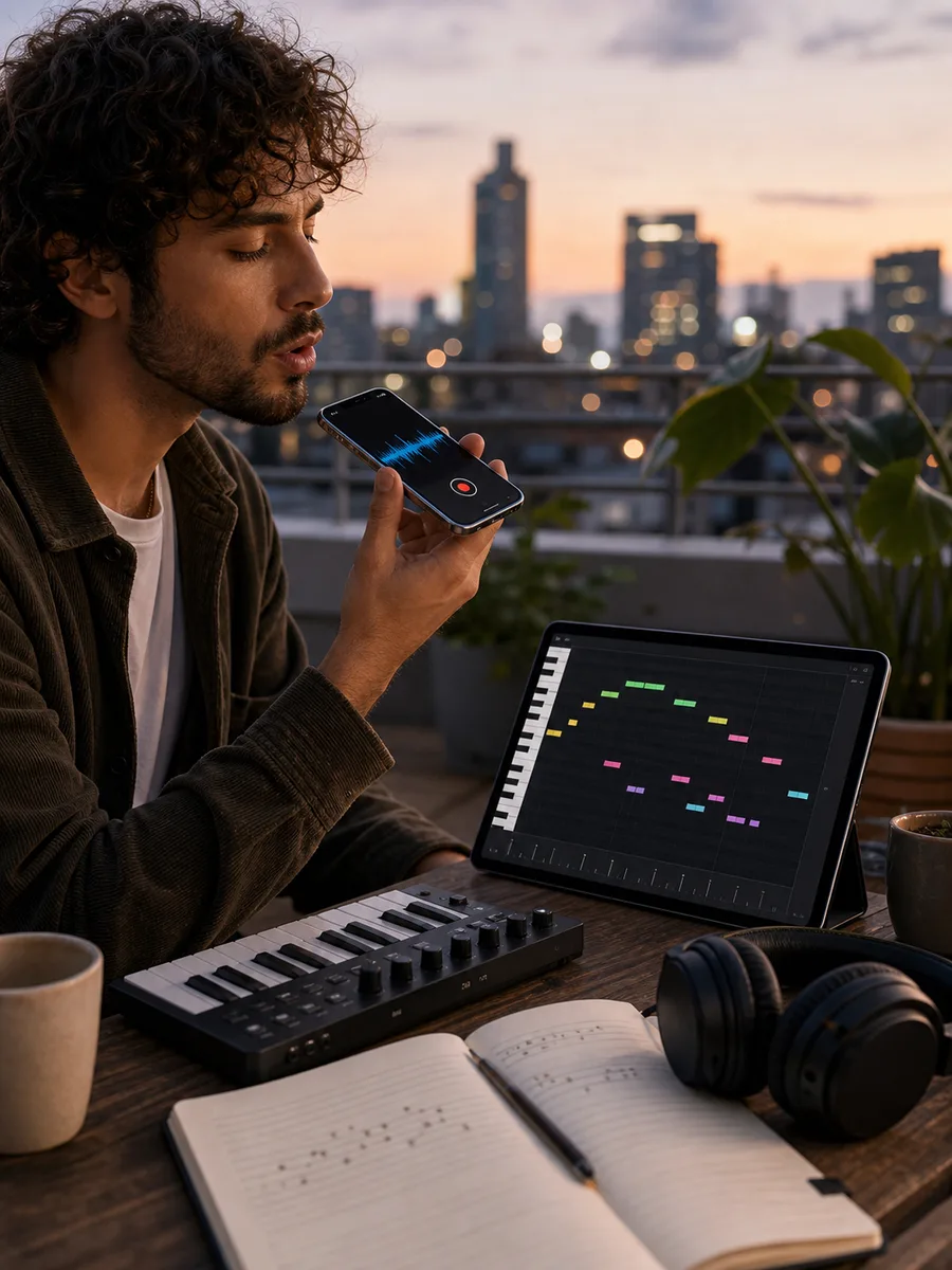 AI audio to MIDI workflow for editing notes and instruments