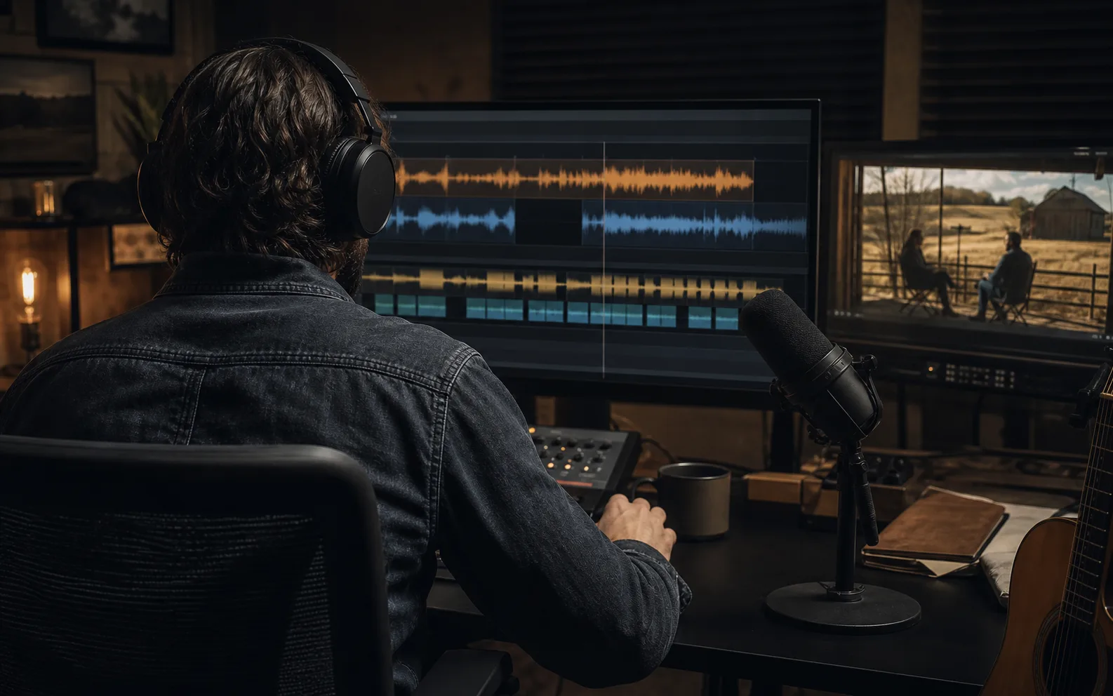 Creator legt warme Country-Musik unter eine Interview-Timeline