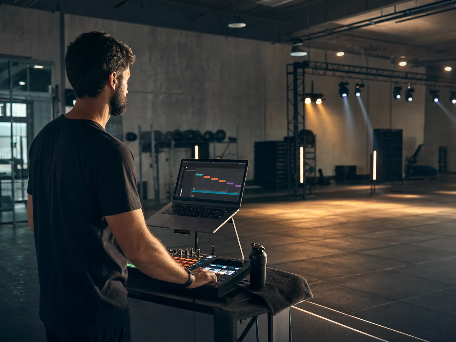 Creador ubicando picos EDM en intervalos y cuenta atrás
