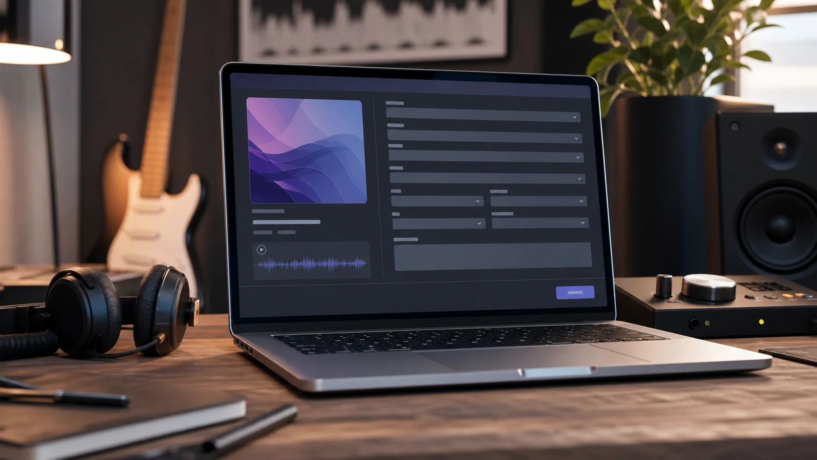 Music metadata fields in a browser audio editor