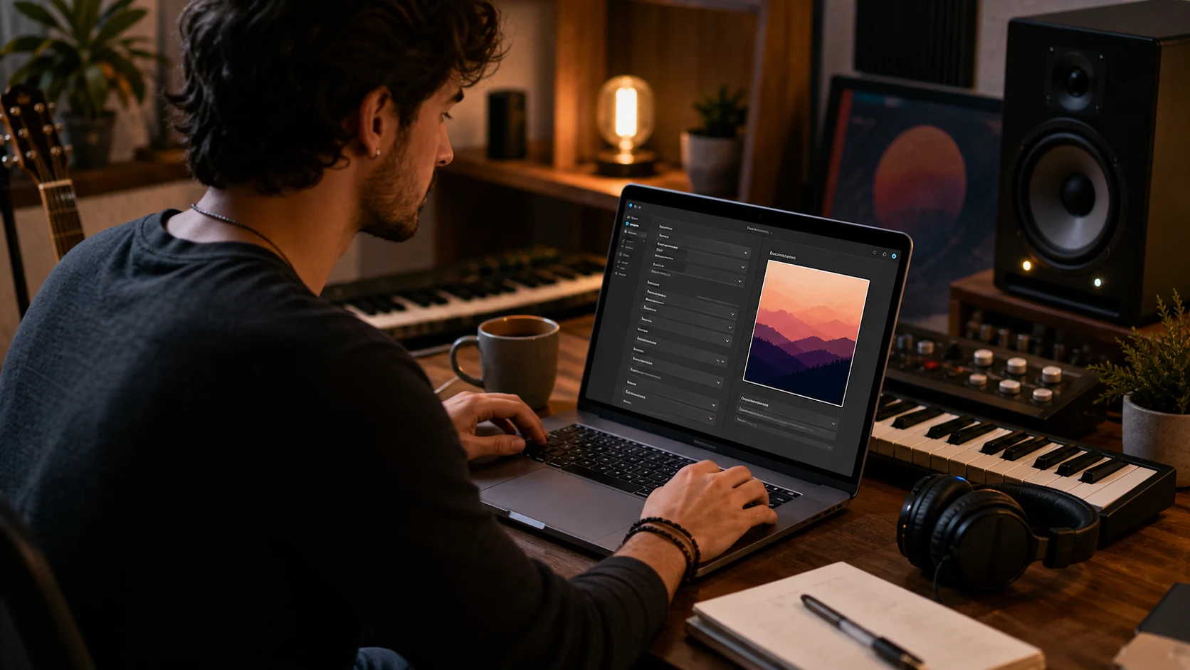 Independent musician organizing song metadata