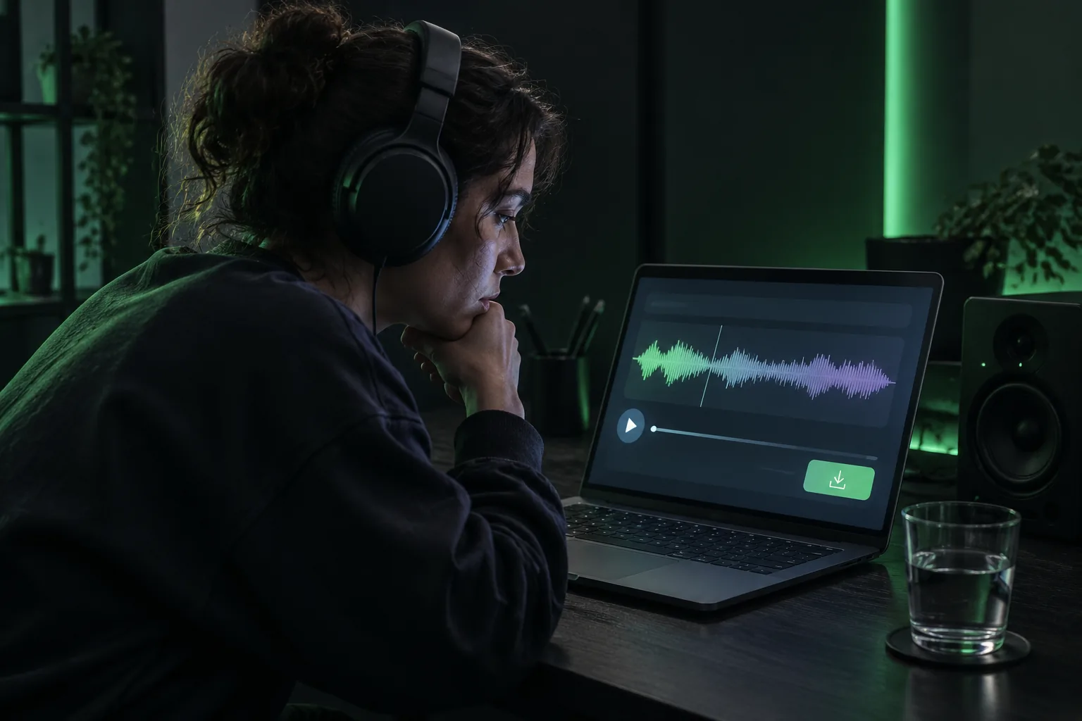 Reproductor de vista previa y descarga WAV para una edición Slowed and Reverb